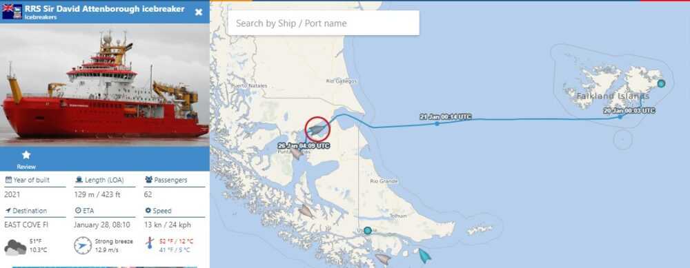 RRS Attenborough track