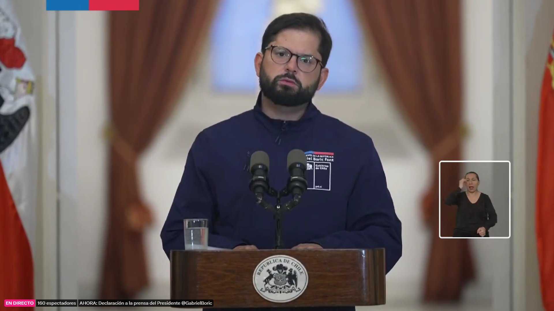 Presidente Boric mensaje por incendios 03-02-2024