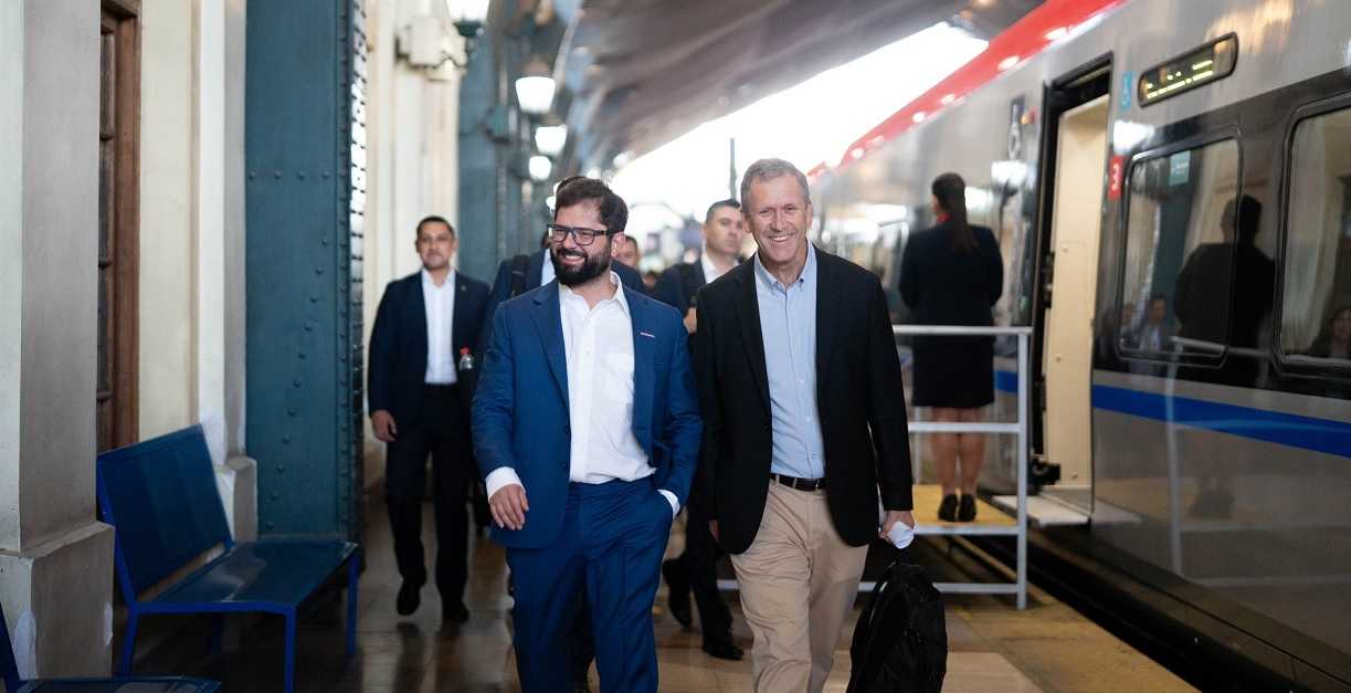 Presidente Gabriel Boric y ministro del Transportes JC Muñoz 11-03-2024