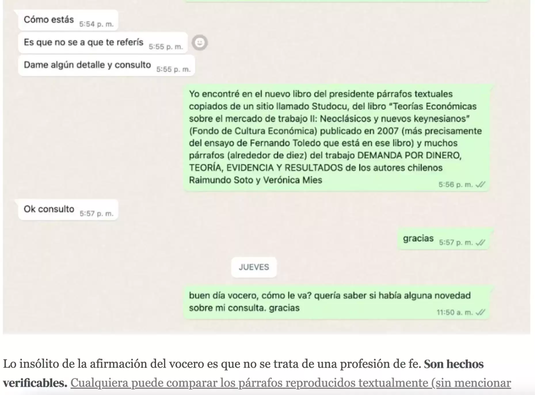 NOTICIAS MILEI PLAGIO21MYO