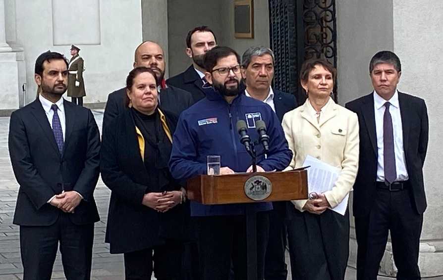 Pdte Gabriel Boric Gabinete ProSeguridad La Moneda 18-07-2024