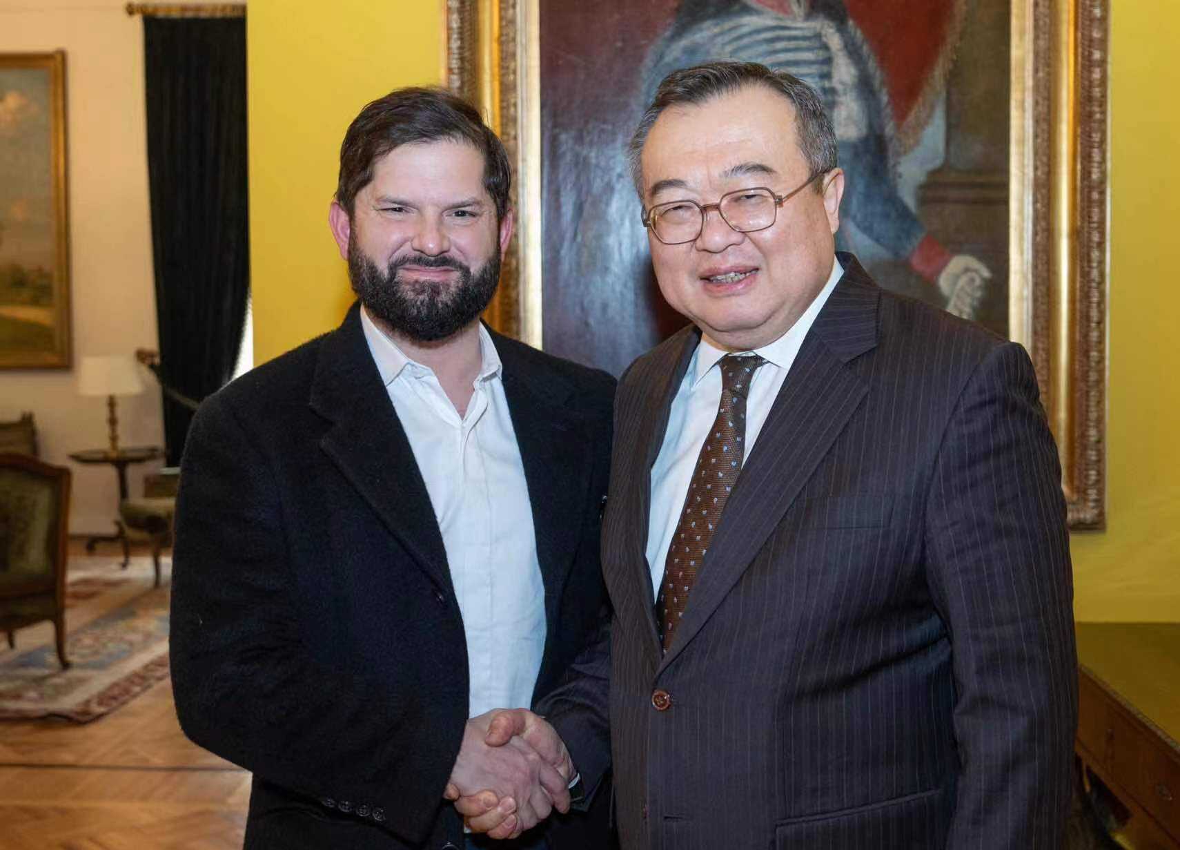 Pdte Gabriel Boric y Liu Jianchao PC Chino 08-08-2024