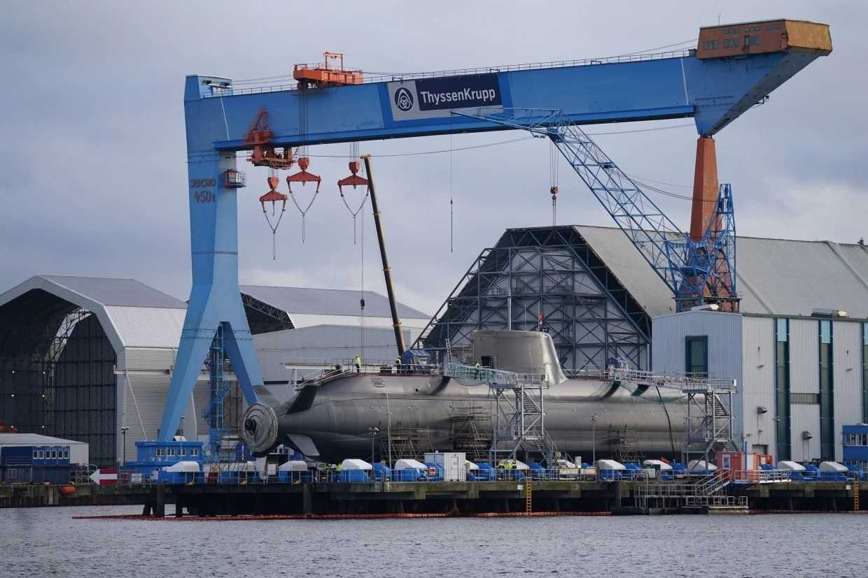 Construcción submarino por TKMS en Alemania