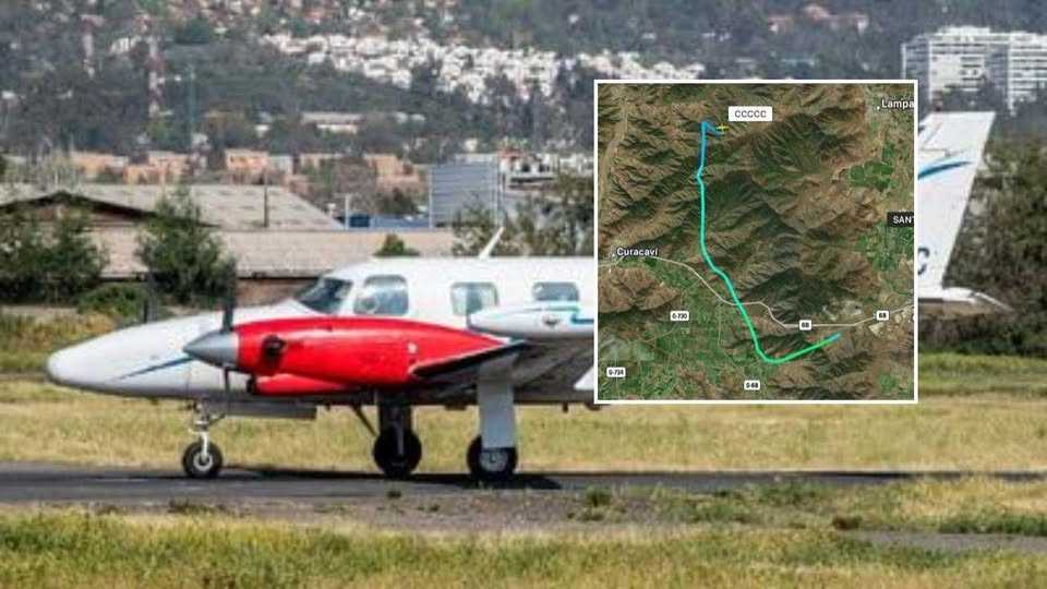 avión accidentando Curacaví