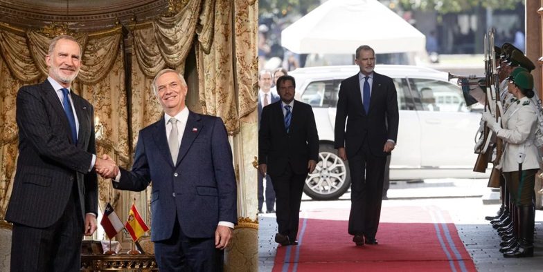 Rey Felipe VI de España reunión con José A. Kast y Gabriel Boric