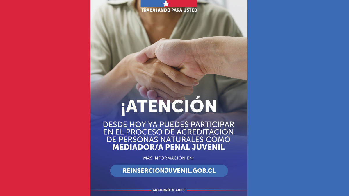 Servicio de Reinserción Juvenil abre Convocatoria 2026 para acreditar a mediadores