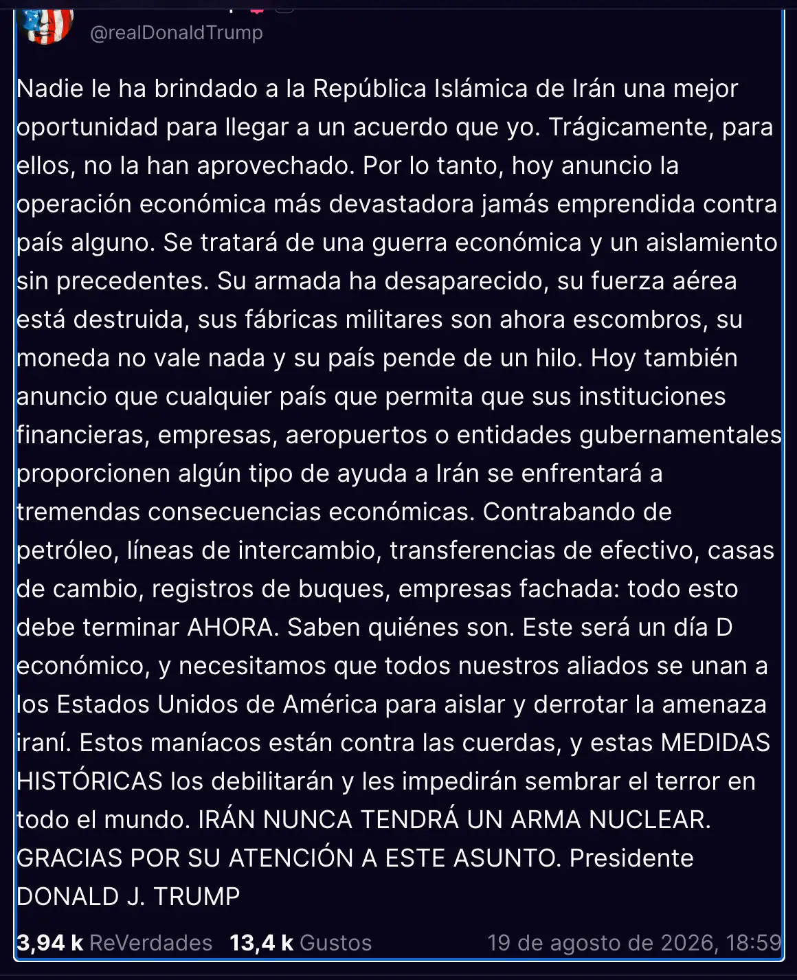 TRUMP IRAN19 AGSTO