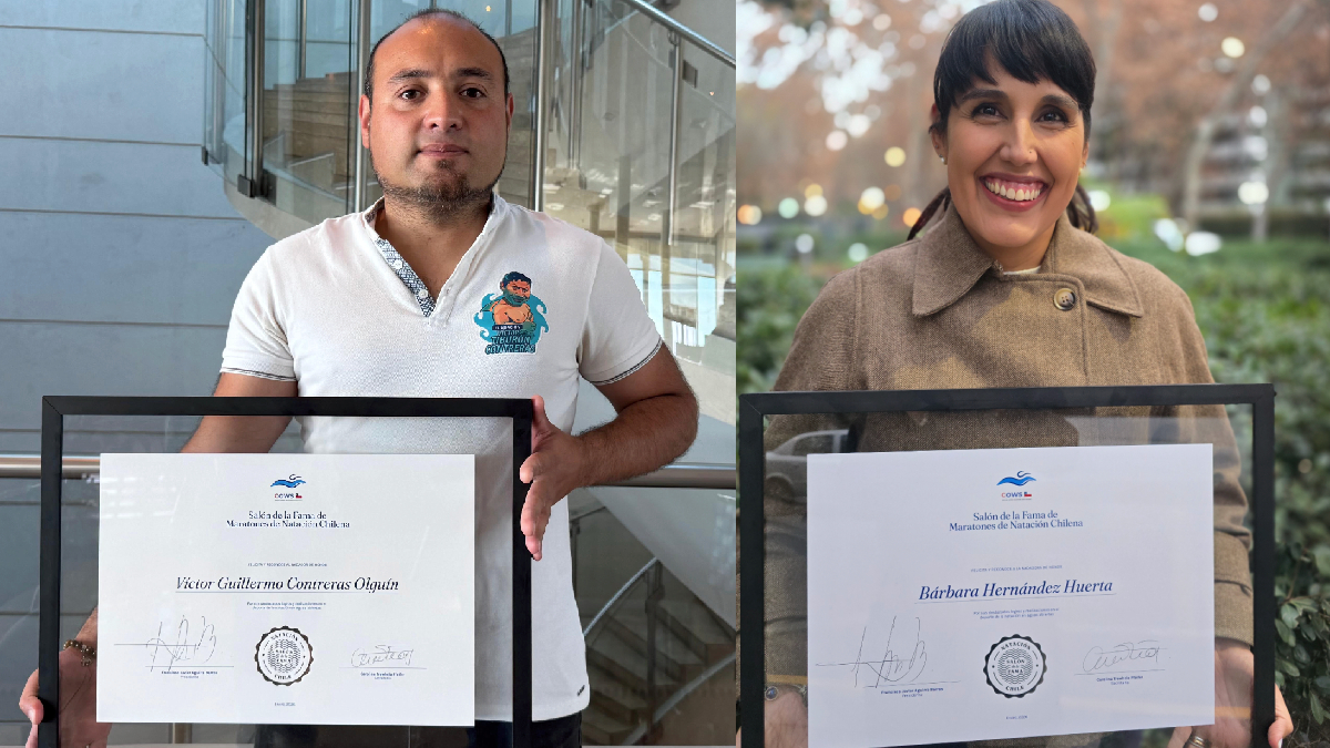 Chile inaugura su primer Salón de la Fama de Maratón de Natación con históricos reconocimientos a Víctor “Tiburón” Contreras y Bárbara Hernández