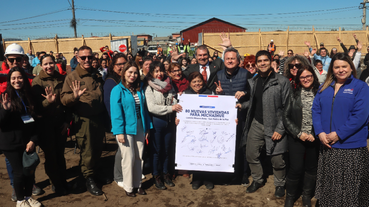 Plan de regeneración en Michaihue avanza con inicio de construcción de 80 viviendas del comité habitacional Newen Antu