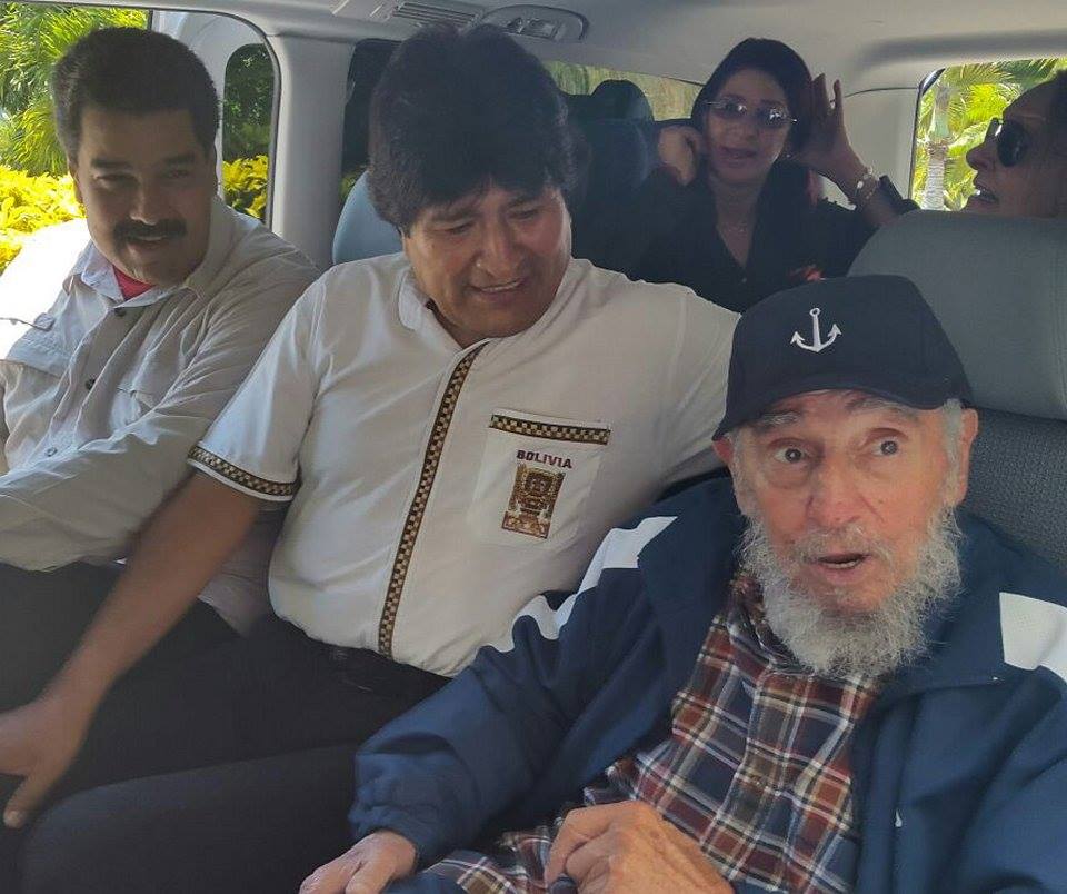 Nicolás Maduro y Evo Morales visitaron a Fidel Castro por su cumpleaños