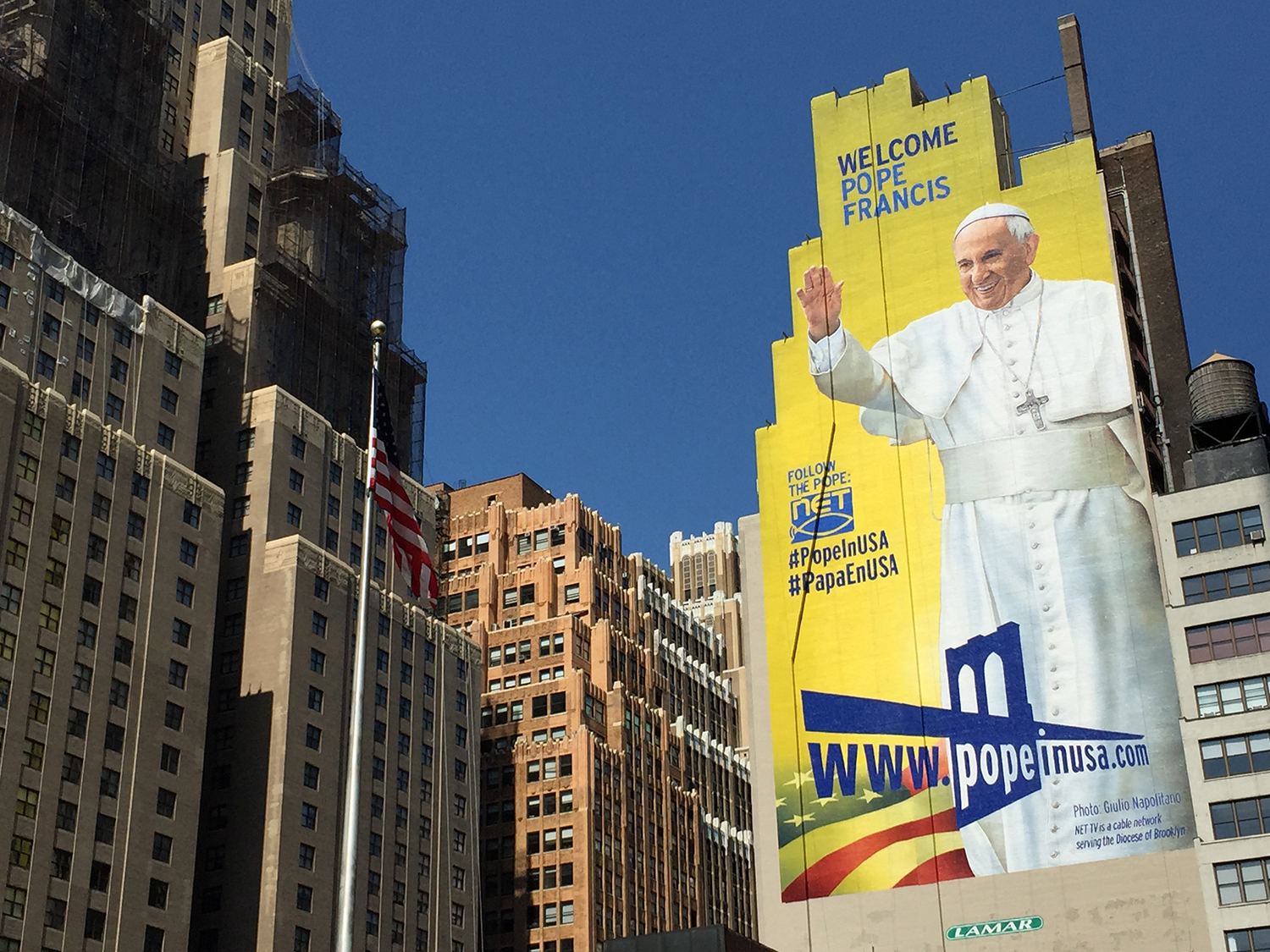 El Mural que recibe al Papa Francisco en Nueva York