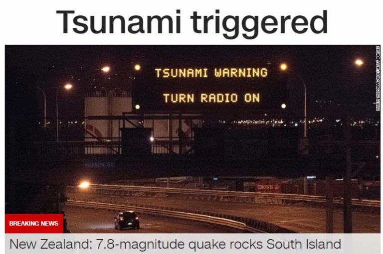 Nueva Zelanda: Terremoto 7,8 Richter y tsunami