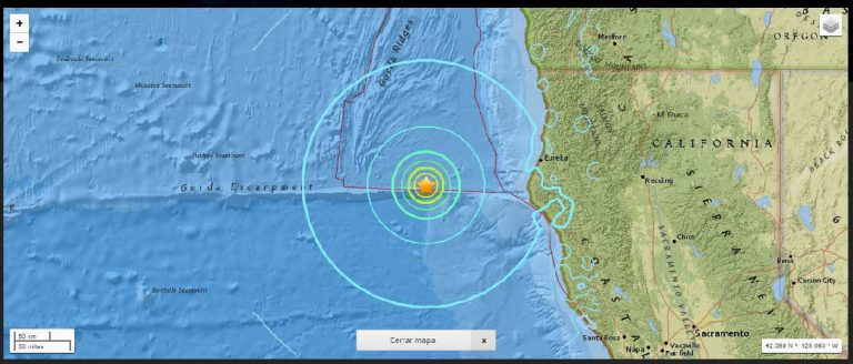 Terremoto 6,5 frente a las costas de California, EE.UU.