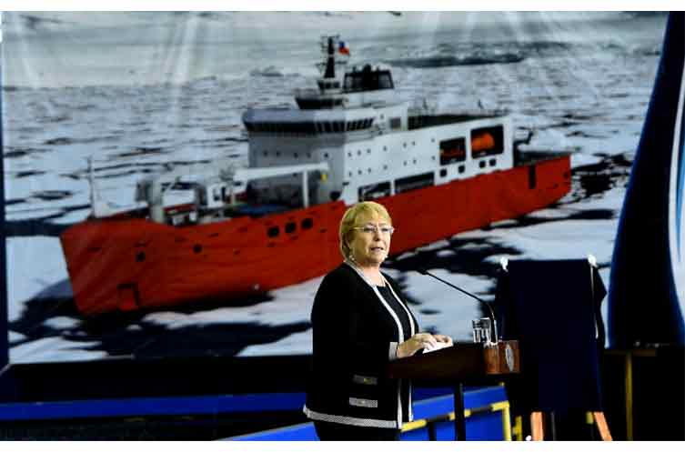 Presidenta da el vamos a construcción de nuevo Buque Rompehielos Antártico de la Armada en Asmar Talcahuano