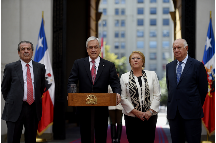 Pdte. Piñera conversa con Bachelet y se reúne con exmandatarios Lagos y Frei
