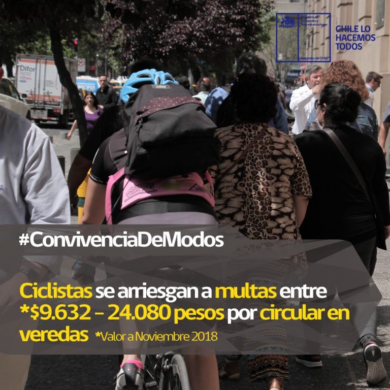 Hoy entra en vigencia la nueva “Ley Convivencia Vial” que multará a ciclistas que anden por las veredas