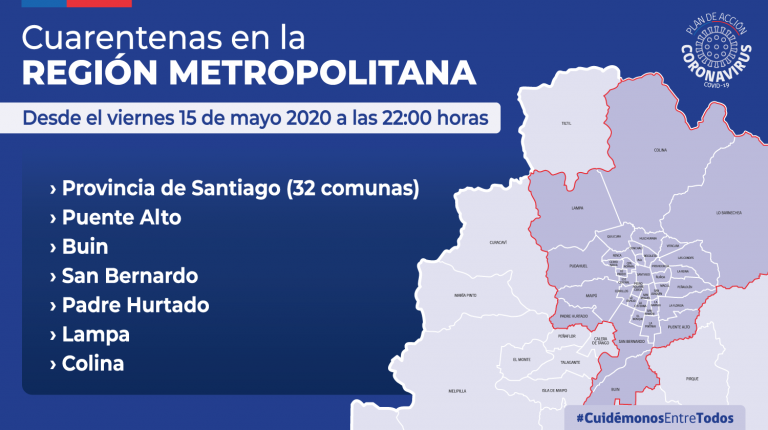 Más de 6,5 millones de personas en cuarentena en el Gran Santiago a partir del viernes
