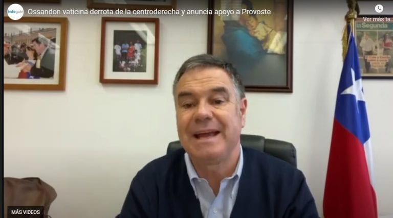 Ossandón vaticina derrota de la centroderecha y anuncia apoyo a Provoste