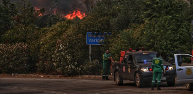 Grecia bajo fuego y altísimas temperaturas: incendio forestal amenza zona industrial