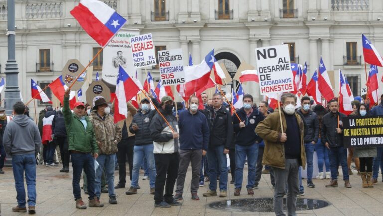 Grupo pro-armas se manifestó frente a La Moneda