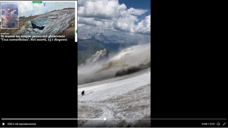Cambio Climático: Altas temperaturas en los Alpes Italianos provoca tragedia al romperse glaciar de ‘La Marmolada’