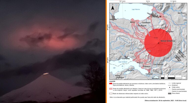 Alerta Naranja por volcán Villarrica